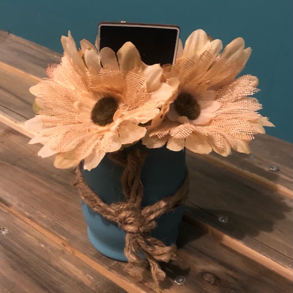 Rustic Vase with faux flowers